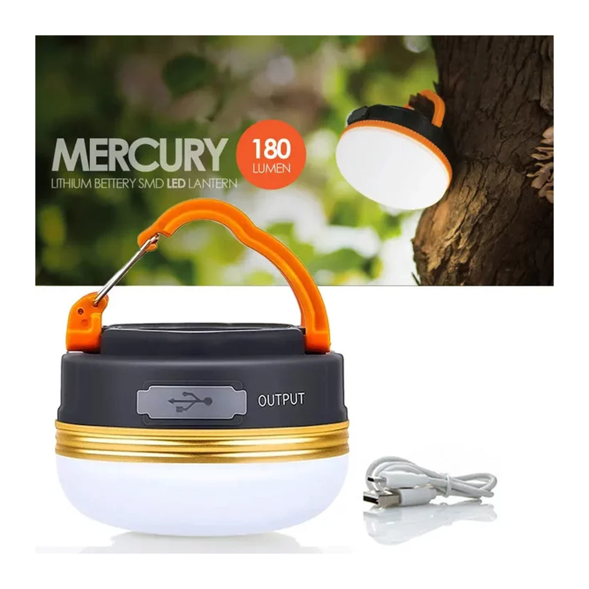 ESMARTER Mini Outdoor LED Camping Lampe mit 3 Modi, USB wiederaufladbare tragbare Zeltlaterne, wasserdichtes Notlicht - Bild 1