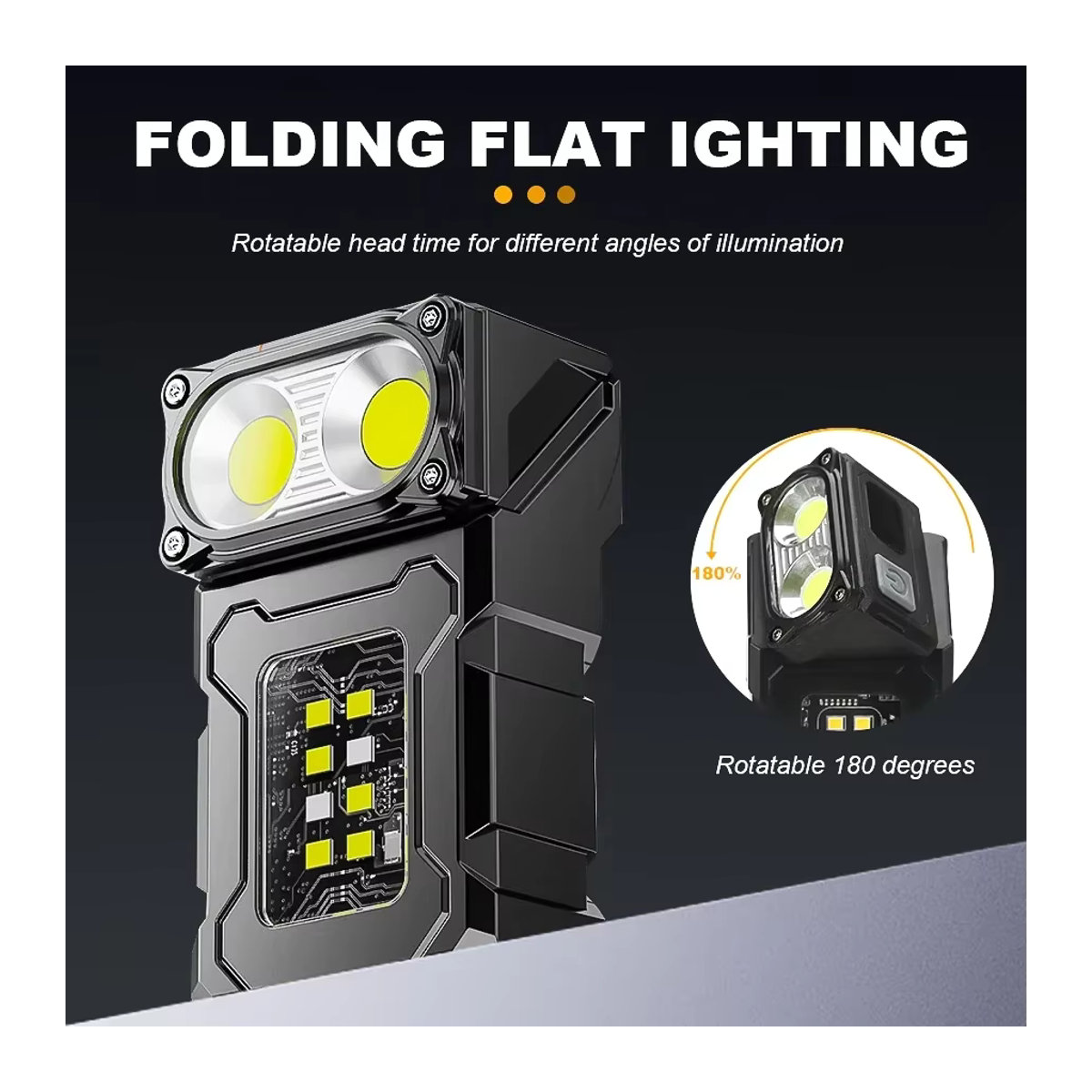 ESMARTER MINI USB wiederaufladbare LED-Taschenlampe mit Schwanzmagnet und seitlichem COB-Notlicht in Superhell für Camping und unterwegs - Bild 2