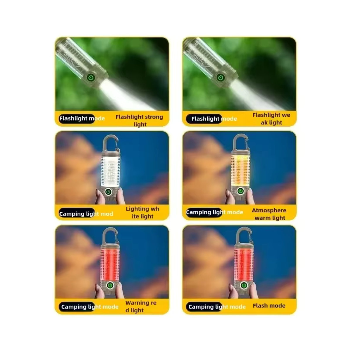 ESMARTER Multifunktionale Outdoor-LED-Campingleuchte, wiederaufladbare wasserdichte Taschenlampe und tragbares Nachtlicht für das Reisezelt - Bild 4
