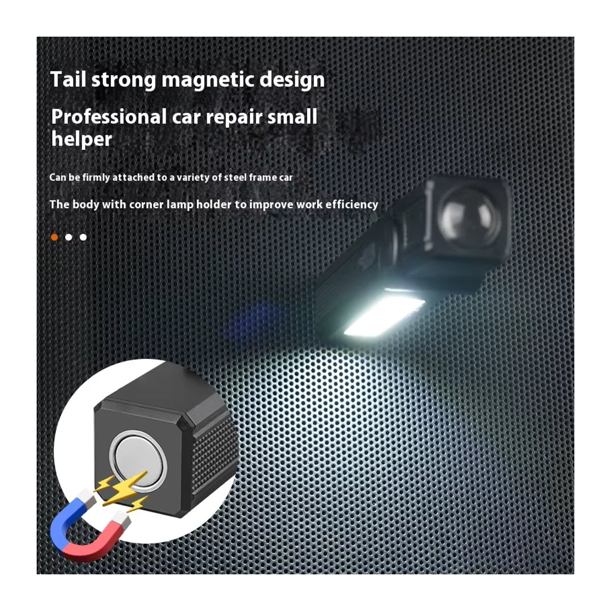 ESMARTER Multifunktionale wiederaufladbare USB-Taschenlampe mit Magnet und starker COB-LED, wasserdichtes Arbeitslicht - Bild 4