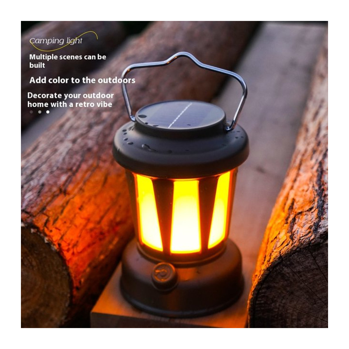 ESMARTER Retro Solar Camping Laterne mit dimmbarer Kalt- und Warmlichtfunktion und 3 Beleuchtungsmodi für Outdoor, Wandern und Zelt - Bild 1