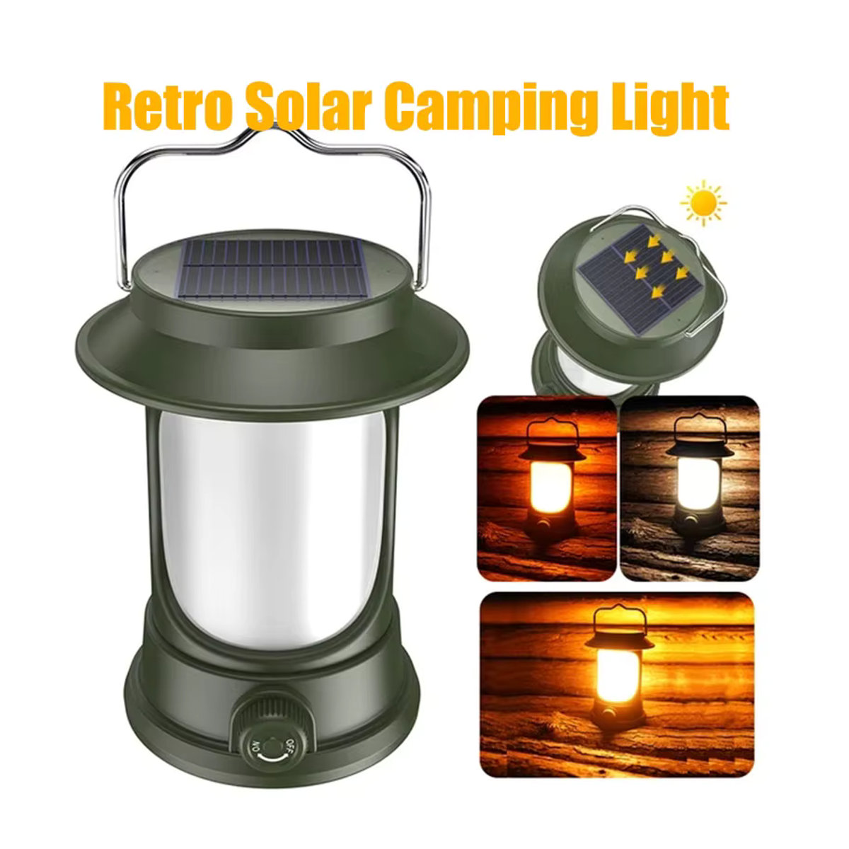 ESMARTER Retro Solar Camping Laterne mit dimmbarer Kalt- und Warmlichtfunktion und 3 Beleuchtungsmodi für Outdoor, Wandern und Zelt - Bild 6