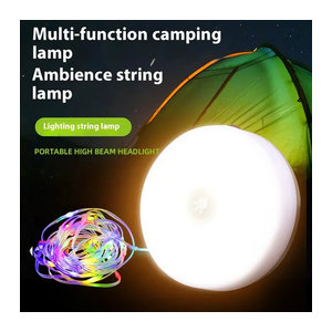 ESMARTER Solar Camping Lichterkette RGB LED wiederaufladbar wasserdicht mit Haken, 10m Länge, Bunt