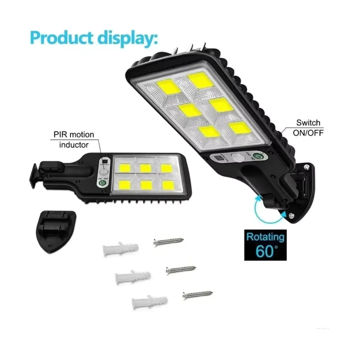 ESMARTER Solar LED Außenwandleuchte mit Bewegungssensor in Schwarz, Modernes Design für Garten, Terrasse und Einfahrt - Bild 5