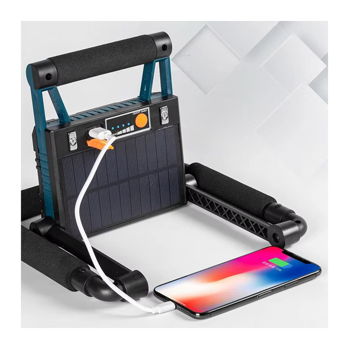 ESMARTER Solar LED Flutlicht mit USB Power Bank Funktion und Taschenlampe für Camping und Angeln - Bild 5