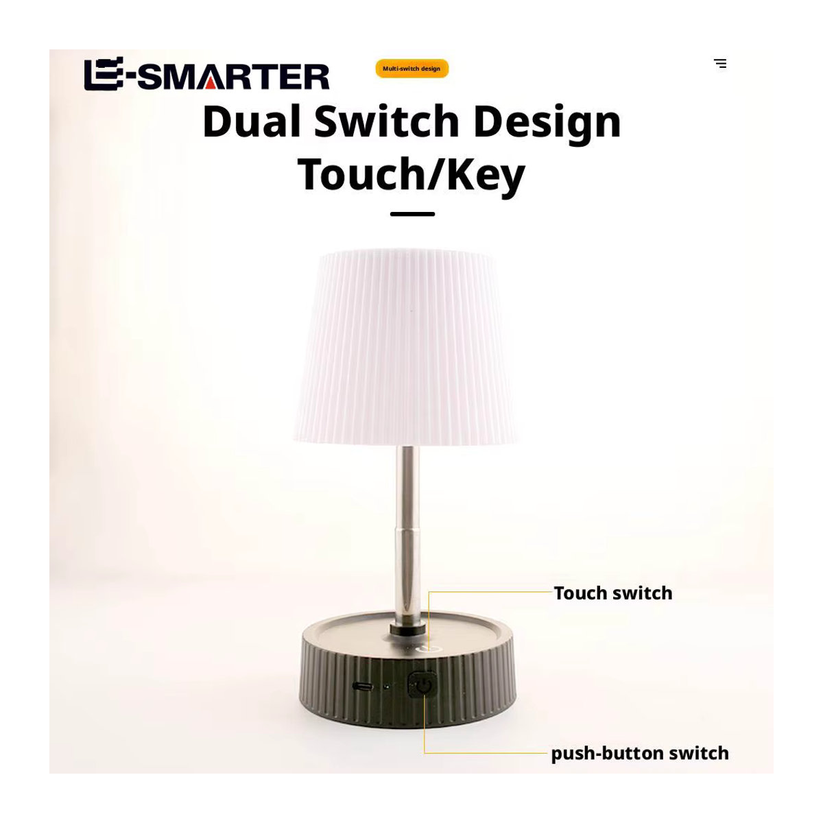 ESMARTER Solar Schreibtisch Lampe Wasserdicht mit USB-Ladefunktion für Outdoor und Camping in minimalistischem Design - Bild 4