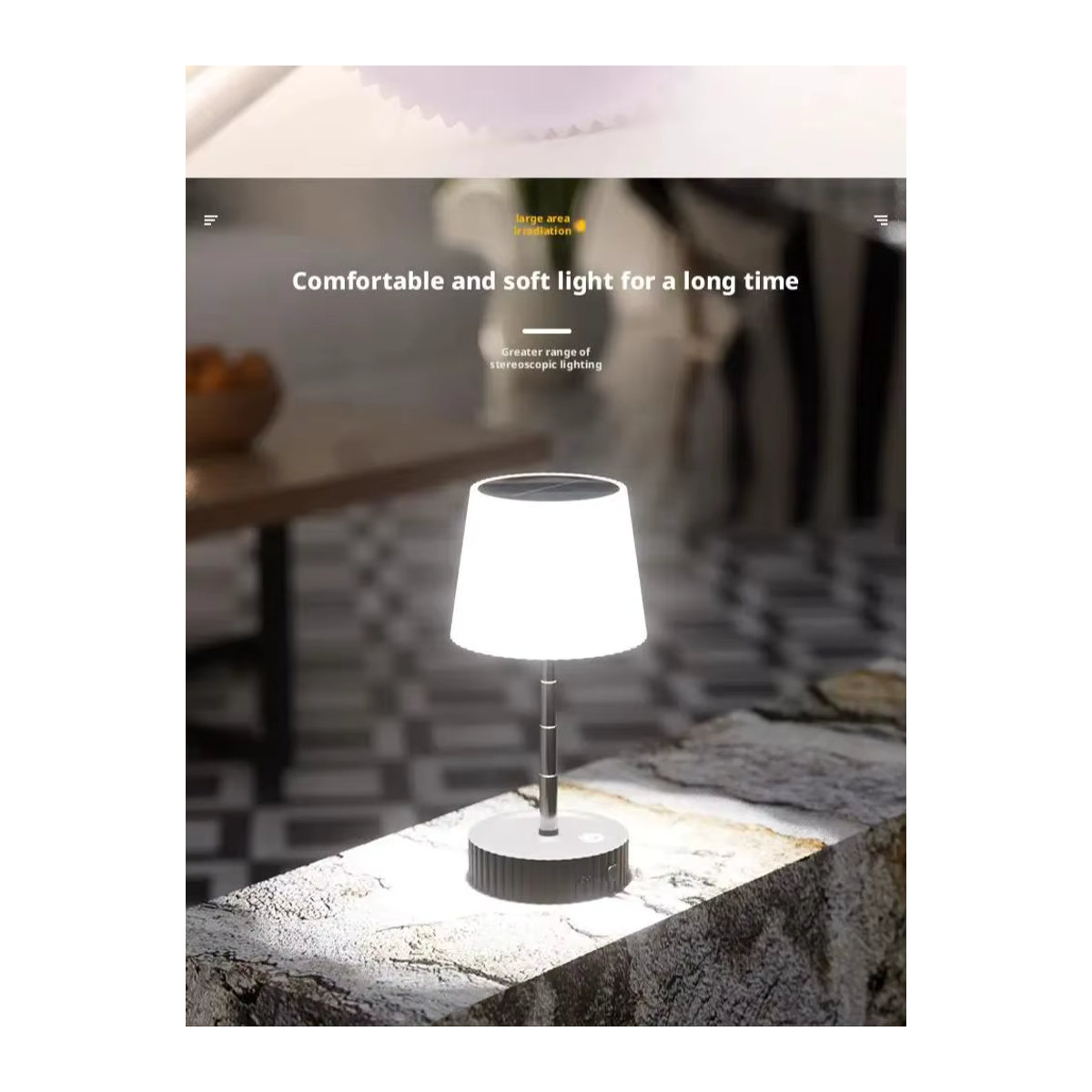 ESMARTER Solar Schreibtisch Lampe Wasserdicht mit USB-Ladefunktion für Outdoor und Camping in minimalistischem Design - Bild 5