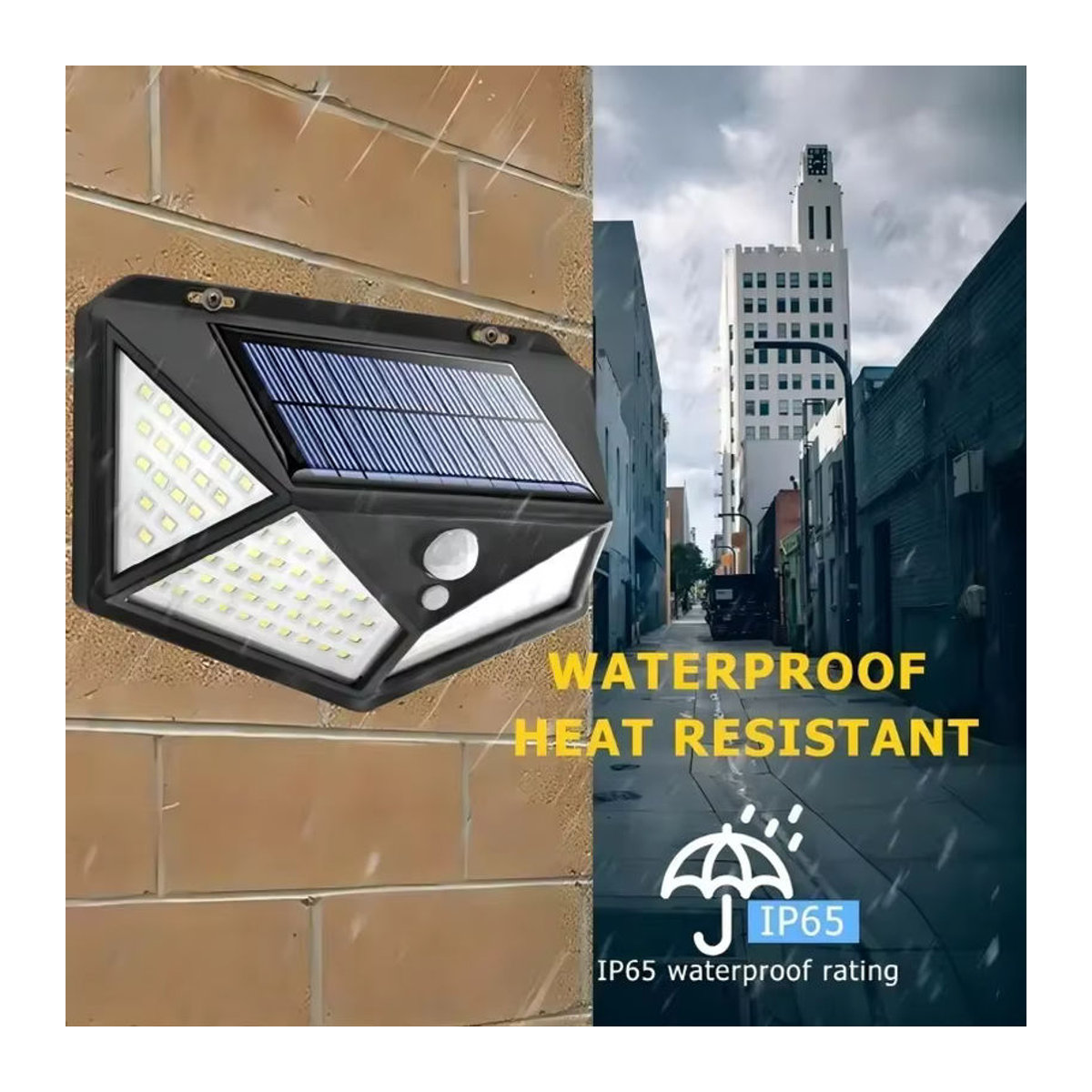 ESMARTER Solar Wandleuchte mit 100 LED und Bewegungssensor, wasserdicht, Schwarz, Modern - Bild 4