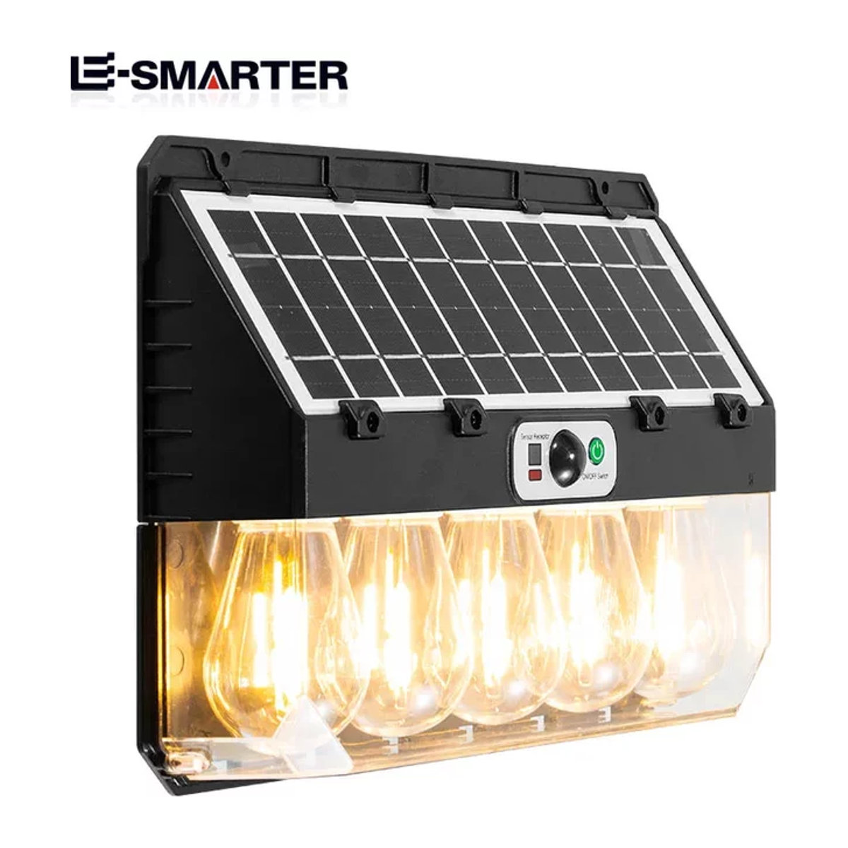 ESMARTER Solarleuchte Outdoor Wandlampe mit drei Modi und Wolfram Filament in Schwarz IP65 Wasserdicht - Bild 1