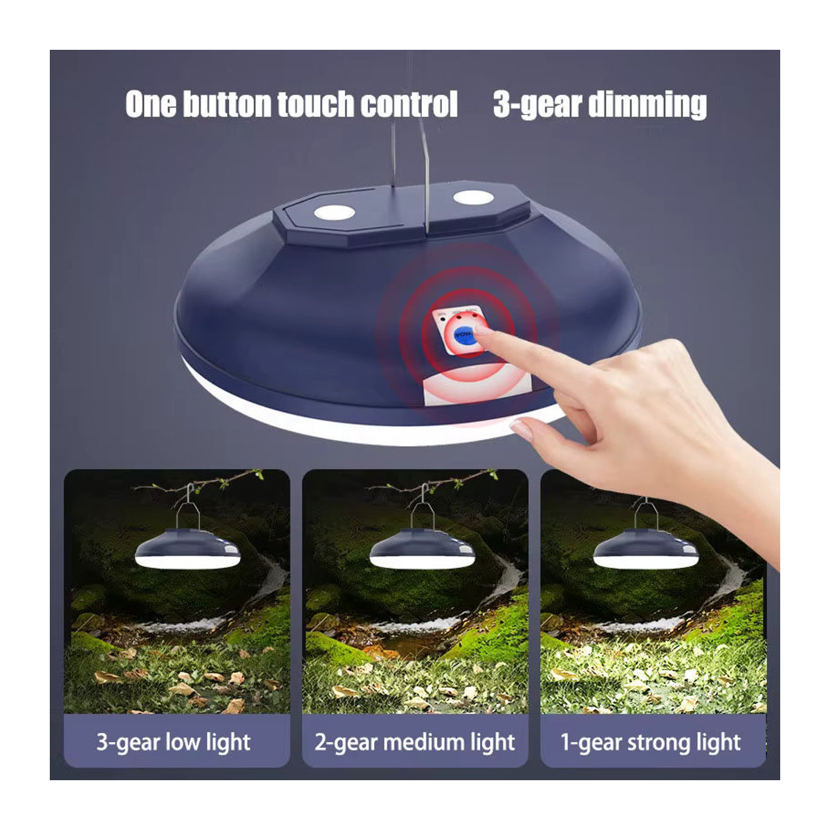 ESMARTER Tragbare LED Camping Laterne Wiederaufladbare UFO Nachtlampe für Zelt und Outdoor - Bild 3