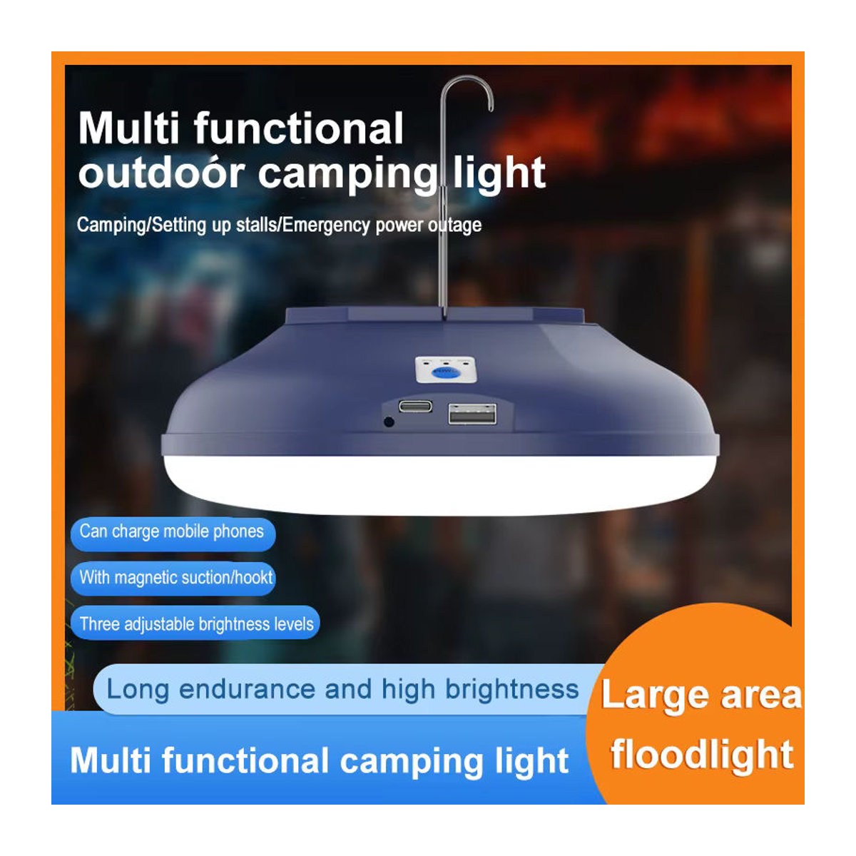 ESMARTER Tragbare LED Camping Laterne Wiederaufladbare UFO Nachtlampe für Zelt und Outdoor - Bild 6