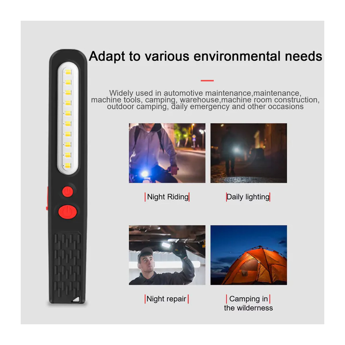 ESMARTER Tragbare LED-Laterne mit COB-Licht, magnetische USB-wiederaufladbare Taschenlampe und Penlight für Camping und Arbeit - Bild 4