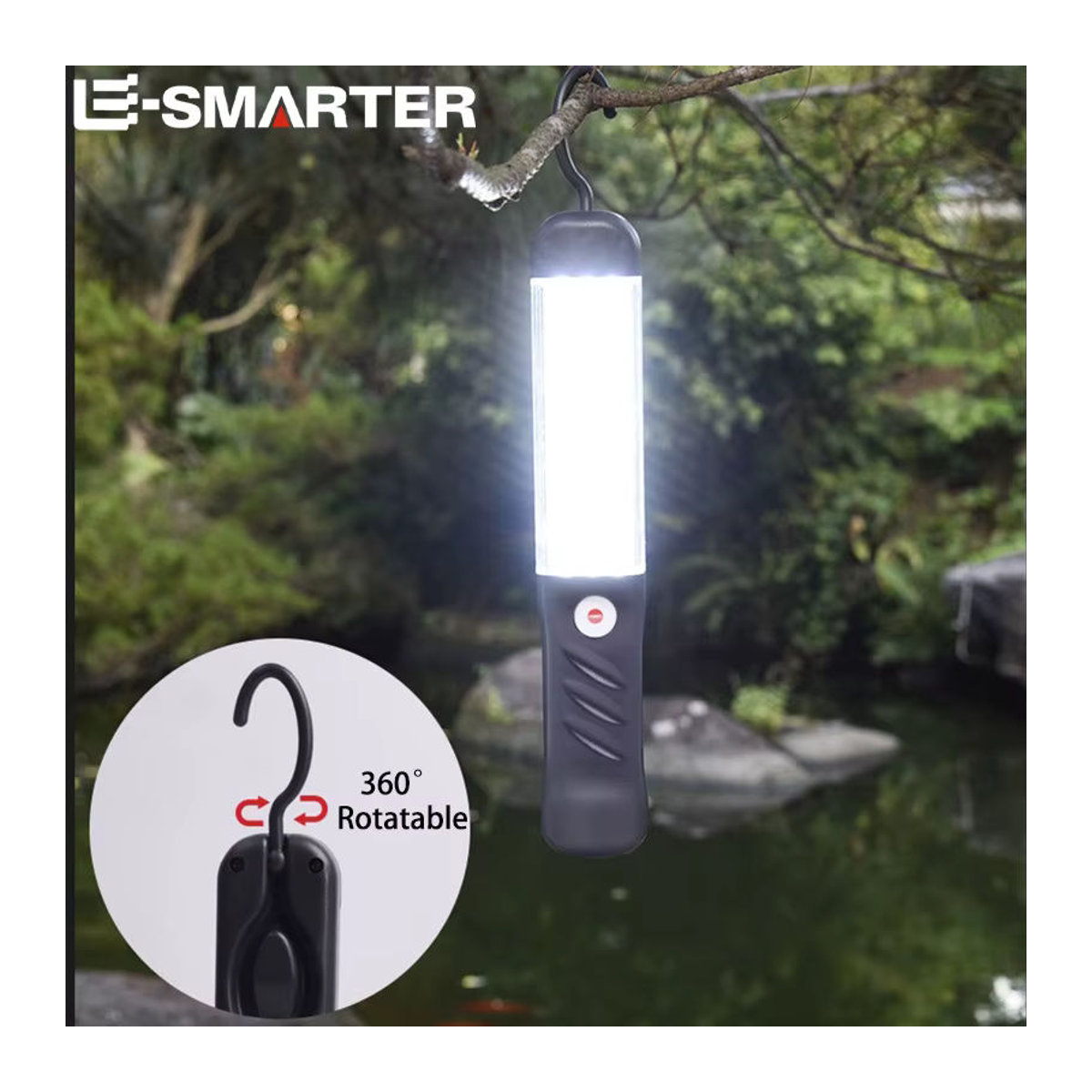 ESMARTER Tragbare LED Nachtlampe mit Magnet und 3 Beleuchtungsmodi, Wiederaufladbares Flutlicht für Auto-Reparatur, Camping und Notfälle - Bild 3