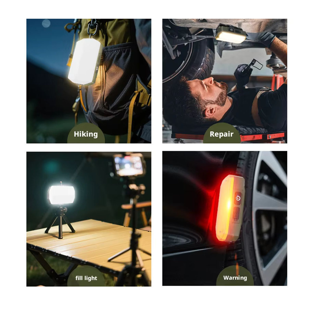 ESMARTER Tragbare Outdoor-Camping-Laterne mit langer Akkulaufzeit, wiederaufladbares Notlicht und starkem Magnet für Reparaturarbeiten - Bild 4