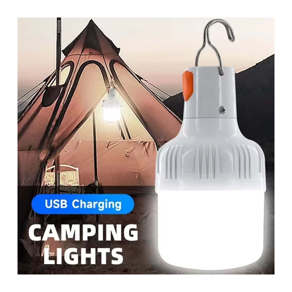 ESMARTER USB aufladbare LED Camping-Glühbirne als tragbare Notfallbeleuchtung und Taschenlampe für Outdoor und Picknick - Bild 2