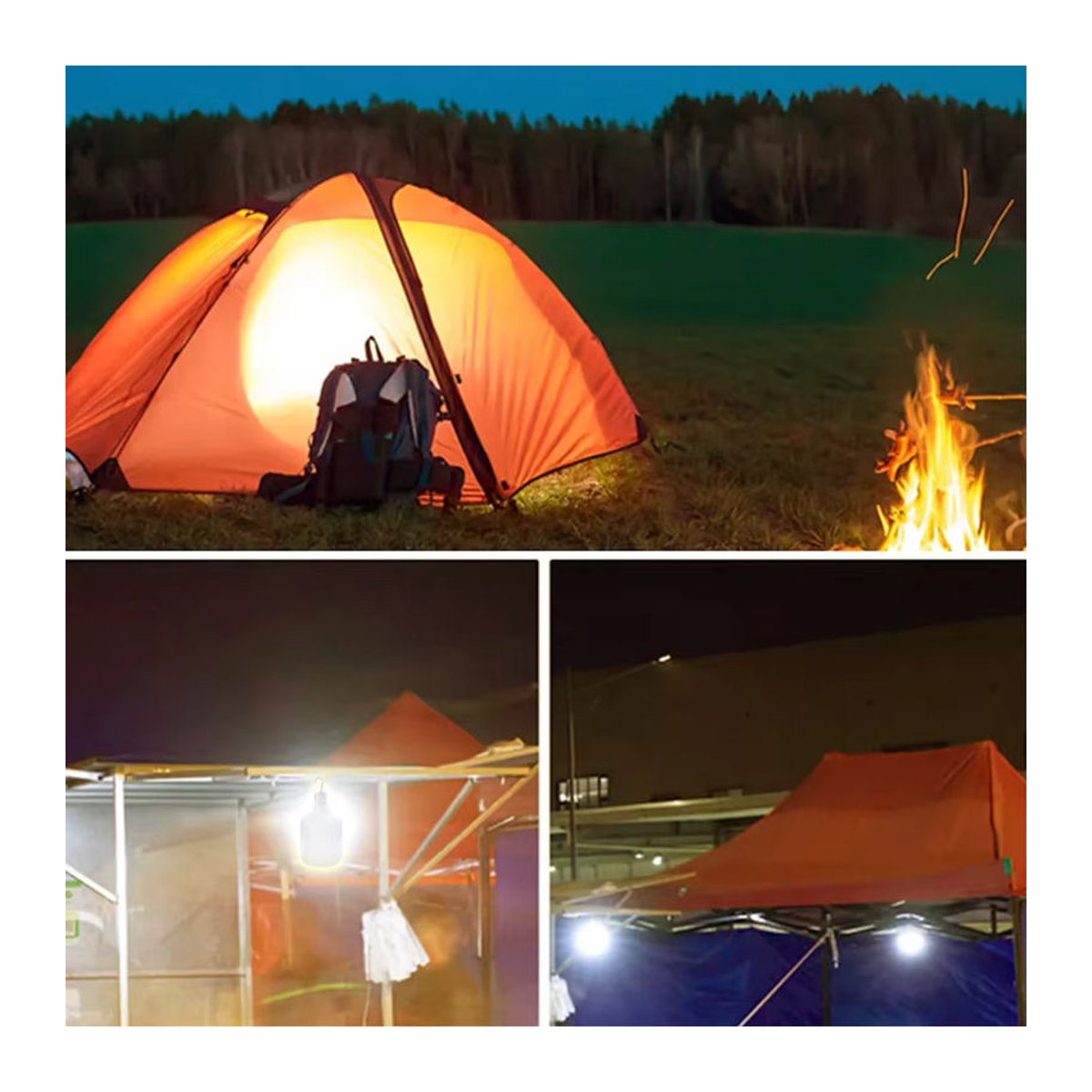 ESMARTER USB aufladbare LED Camping-Glühbirne als tragbare Notfallbeleuchtung und Taschenlampe für Outdoor und Picknick - Bild 3