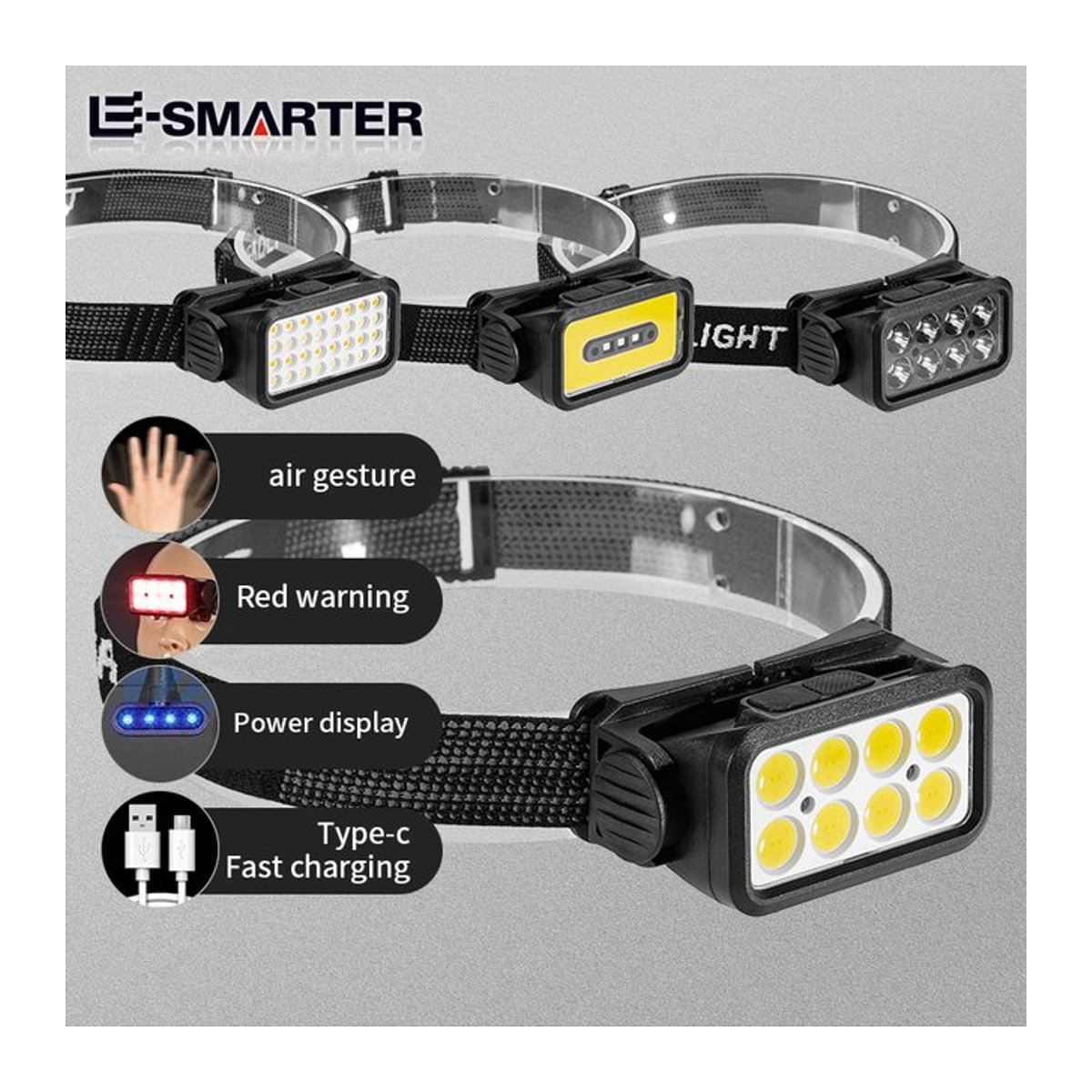 ESMARTER USB wiederaufladbarer LED-Scheinwerfer als tragbare Taschenlampe für Camping und Angeln - Bild 1