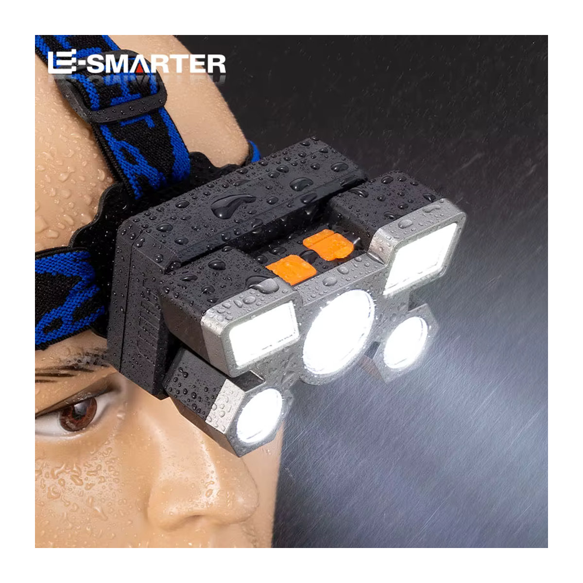 ESMARTER USB wiederaufladbarer LED-Scheinwerfer mit eingebautem Akku für Camping und Angeln - Bild 4