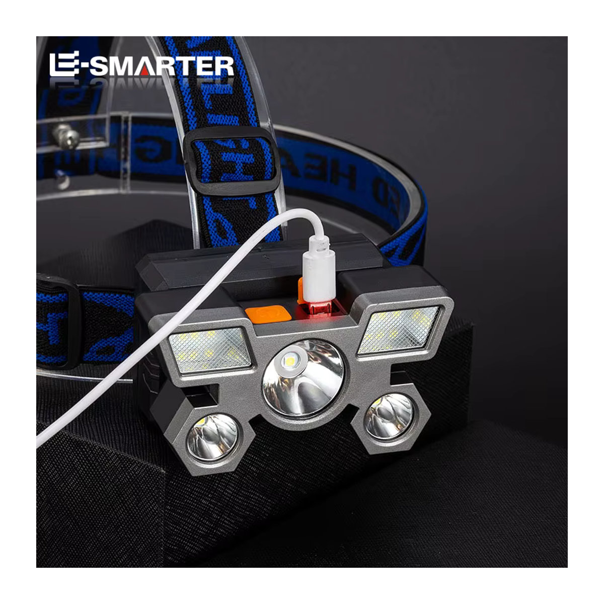 ESMARTER USB wiederaufladbarer LED-Scheinwerfer mit eingebautem Akku für Camping und Angeln - Bild 6