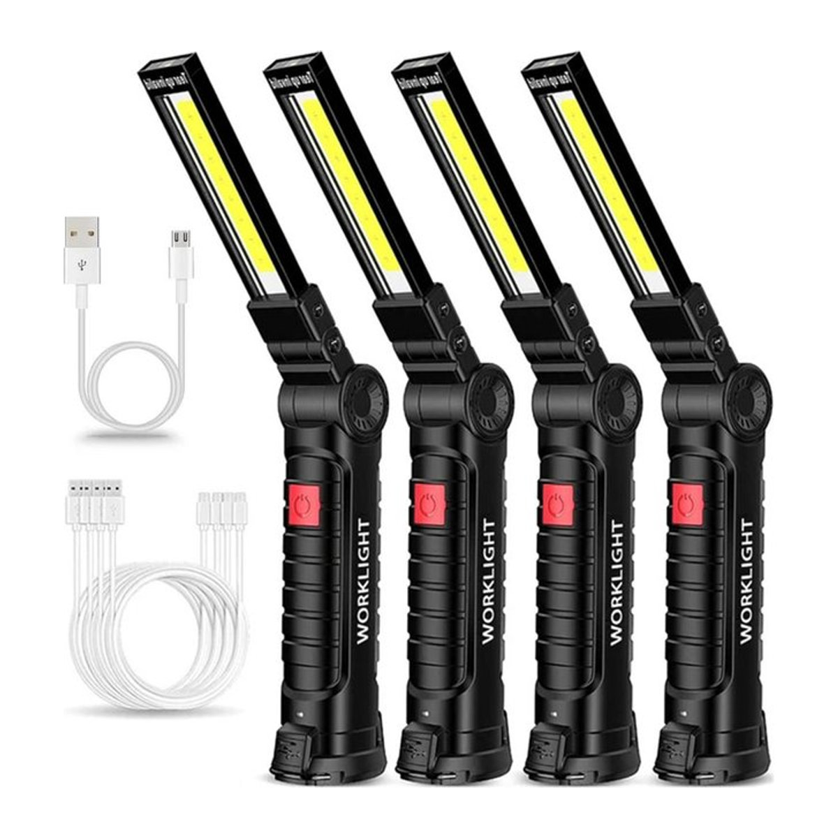 ESMARTER Wiederaufladbare LED-Notfall-Taschenlampe mit COB-Arbeitsleuchte, 5 Modi, wasserdicht, mit Magnet und Haken - Bild 1