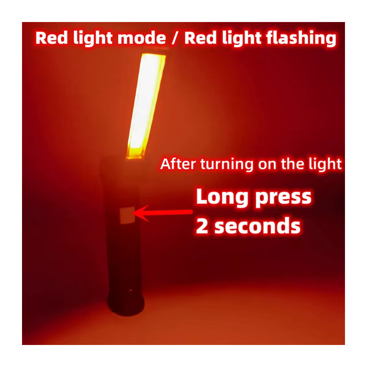 ESMARTER Wiederaufladbare LED-Notfall-Taschenlampe mit COB-Arbeitsleuchte, 5 Modi, wasserdicht, mit Magnet und Haken - Bild 2