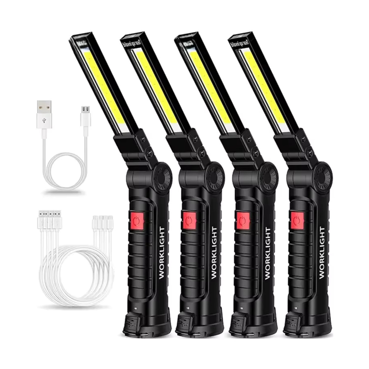 ESMARTER Wiederaufladbare LED-Notfall-Taschenlampe mit COB-Arbeitsleuchte, 5 Modi, wasserdicht, mit Magnet und Haken - Bild 6