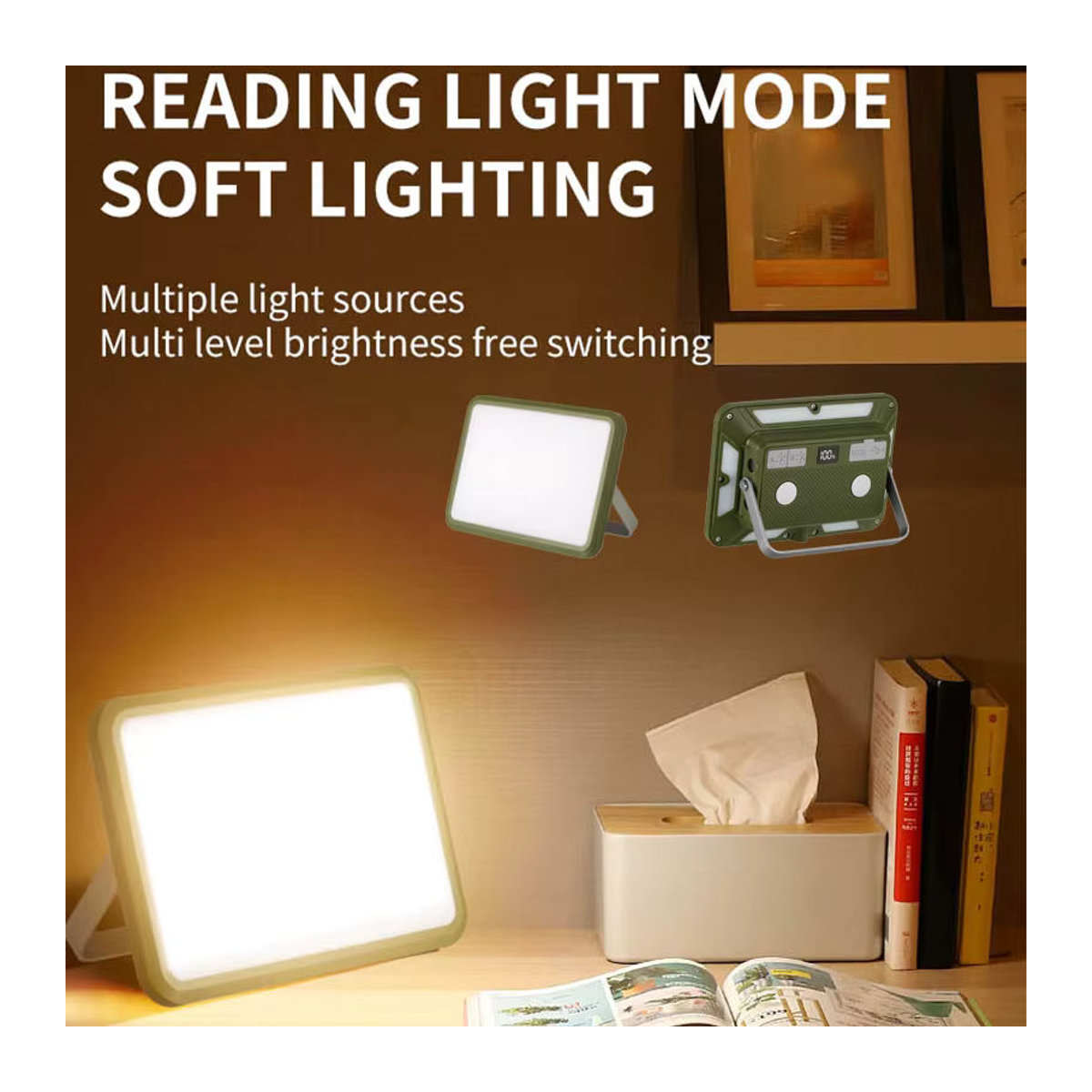 ESMARTER Wiederaufladbare magnetische Arbeitsleuchte und superhelle Campinglampe mit 4000-mAh-Akku - Bild 1