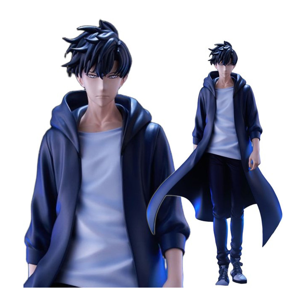 ESPRESTO Sung Jin Woo Anime Figur Excite Motions-1 Kampf Szene Modell aus Kunststoff, Schwarz, Höhe: 21 cm - Bild 1