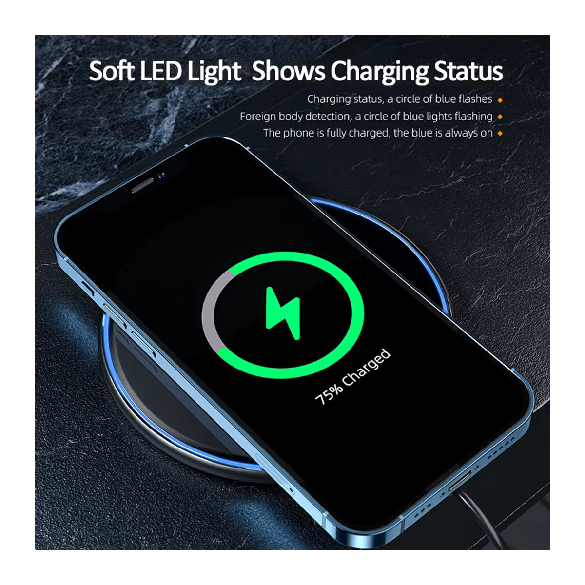 Essager 15 W Schnelles Drahtloses Ladegerät für iPhone 14 13 12, AirPods, Samsung S22 S10, Xiaomi und LG – Sichtbares Qi Wireless Lade-Pad - Bild 2