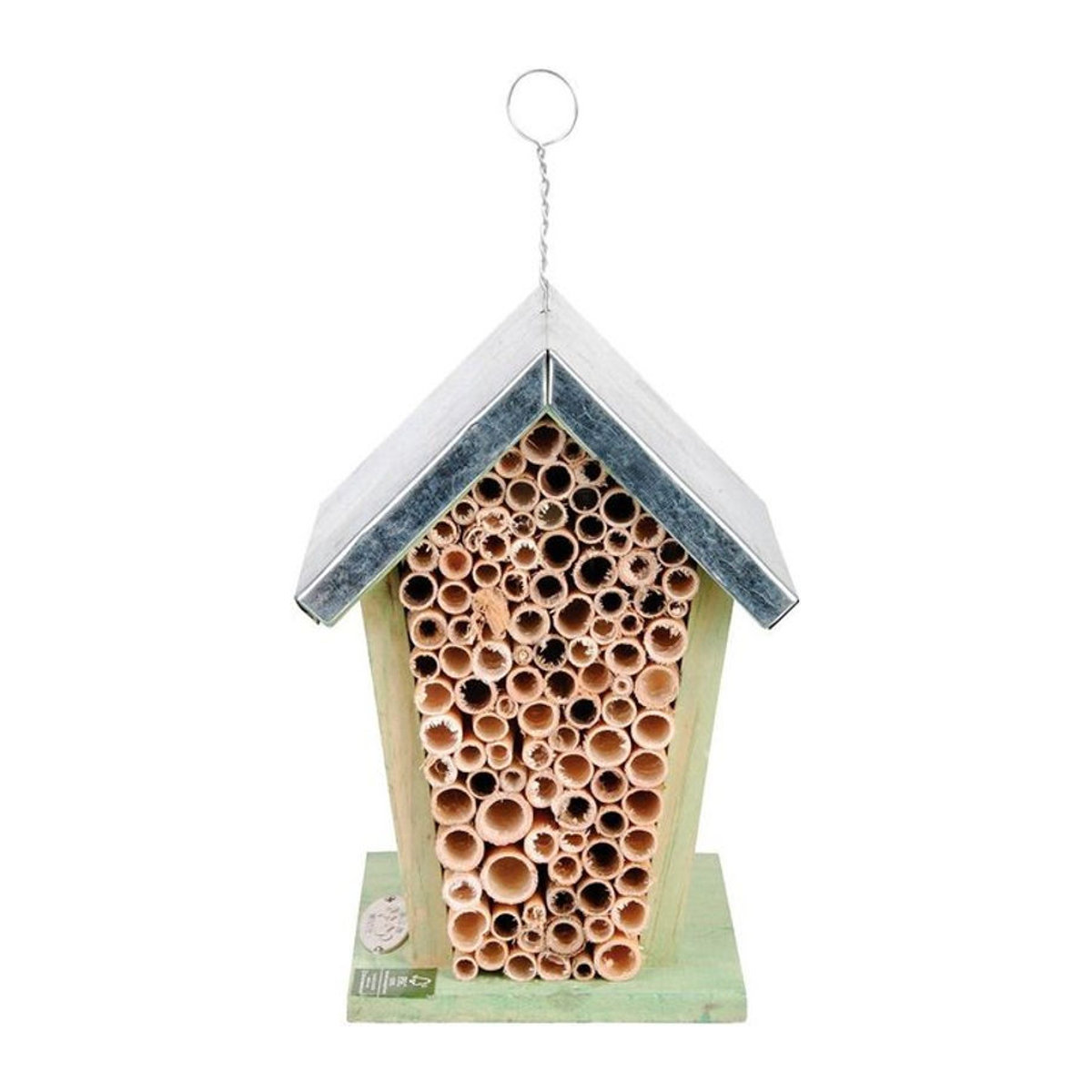 Esschert Design Insektenhotel mit verzinktem Blechdach als Bienenhaus und Nisthilfe zur Überwinterung - Bild 1