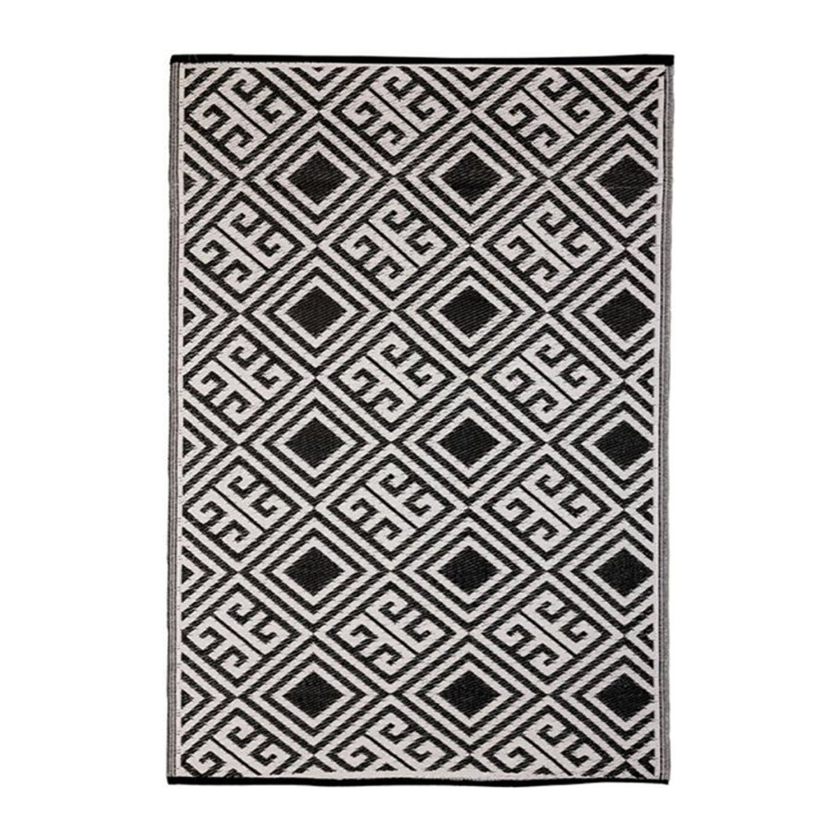 Esschert Design Outdoor-Teppich Geometrisch in Schwarz/Weiß aus Polypropylen B/B: 122 x 180 cm - Bild 2