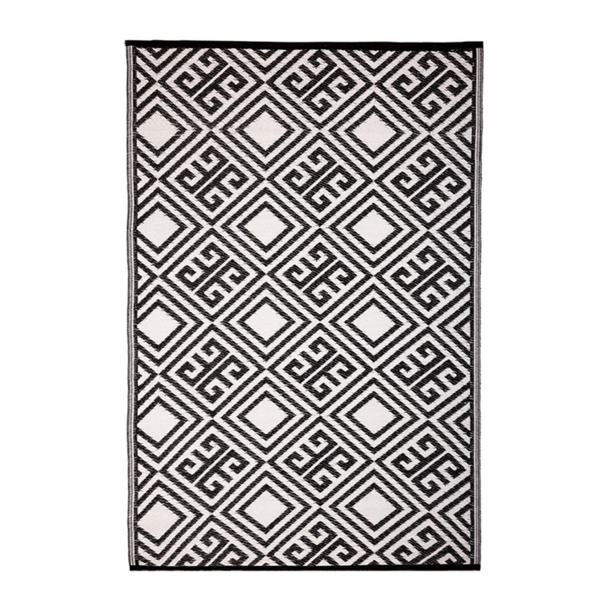 Esschert Design Outdoor-Teppich Geometrisch in Schwarz/Weiß aus Polypropylen B/B: 122 x 180 cm - Bild 6