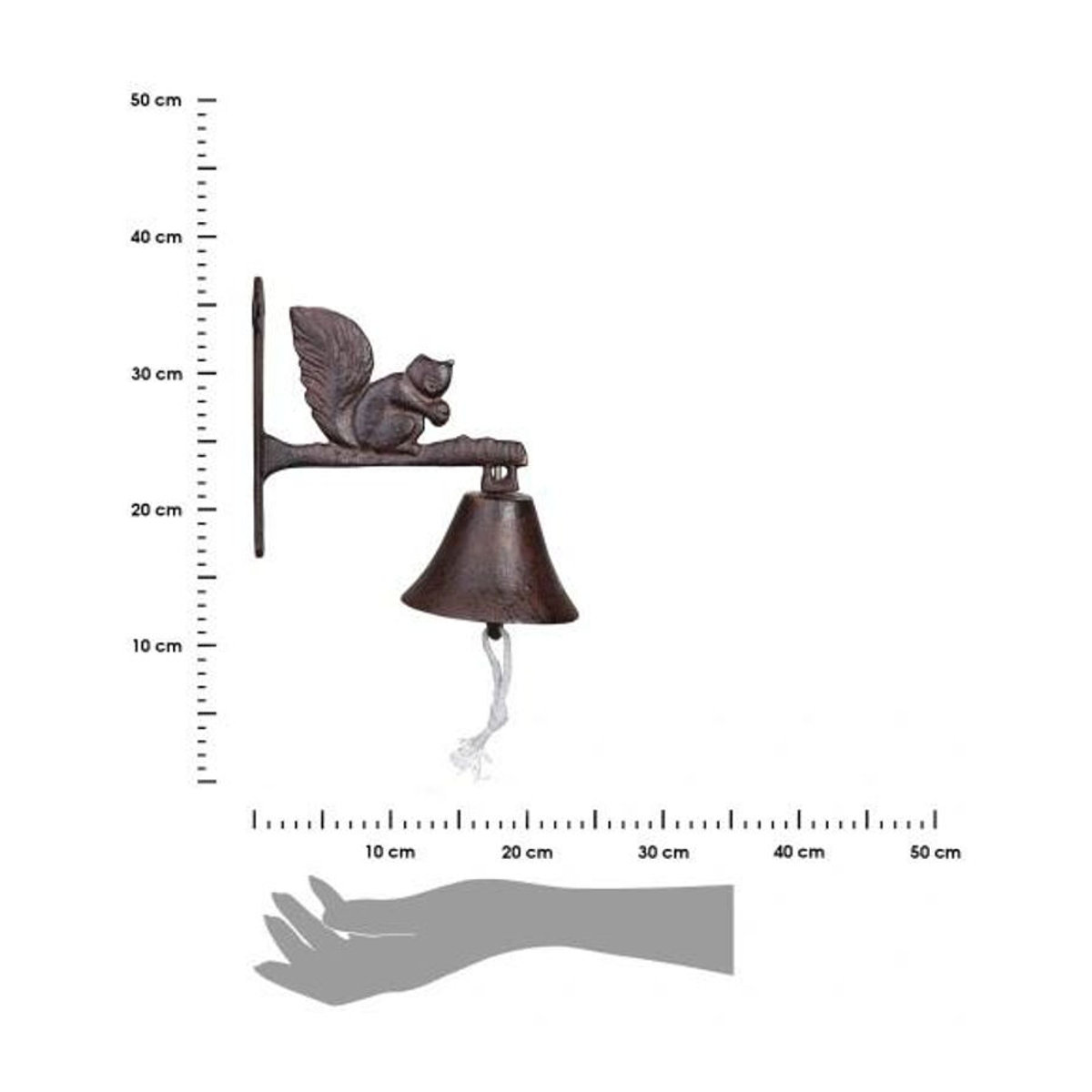 Esschert Design Türklopfer Eichhörnchen aus Gusseisen in Braun im Retro-Stil - Bild 2