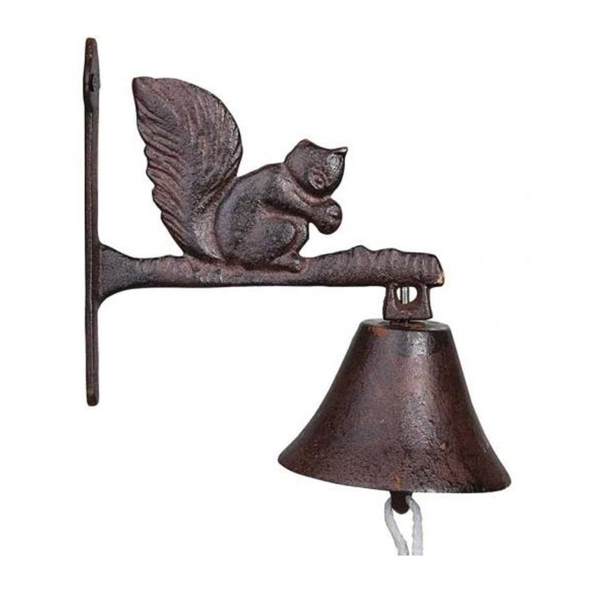 Esschert Design Türklopfer Eichhörnchen aus Gusseisen in Braun im Retro-Stil - Bild 3