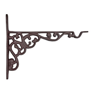 Esschert Design Wandhaken für Blumenampeln aus Gusseisen in Braun im Vintage-Stil