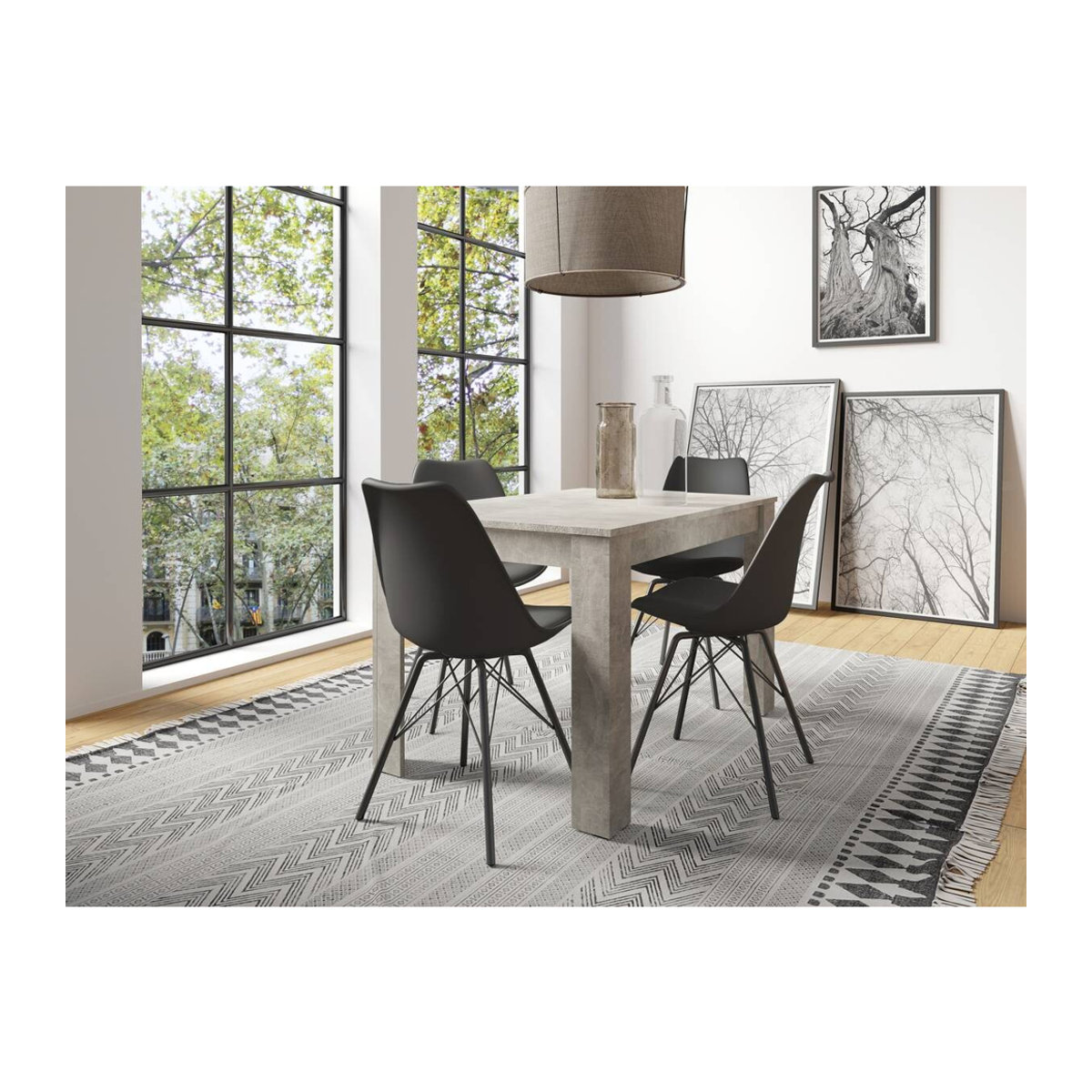 Esstisch byLIVING Nepal in Grau mit Beton-Optik, Rechteckig, B/T/H: 120 x 80 x 75 cm - Bild 2