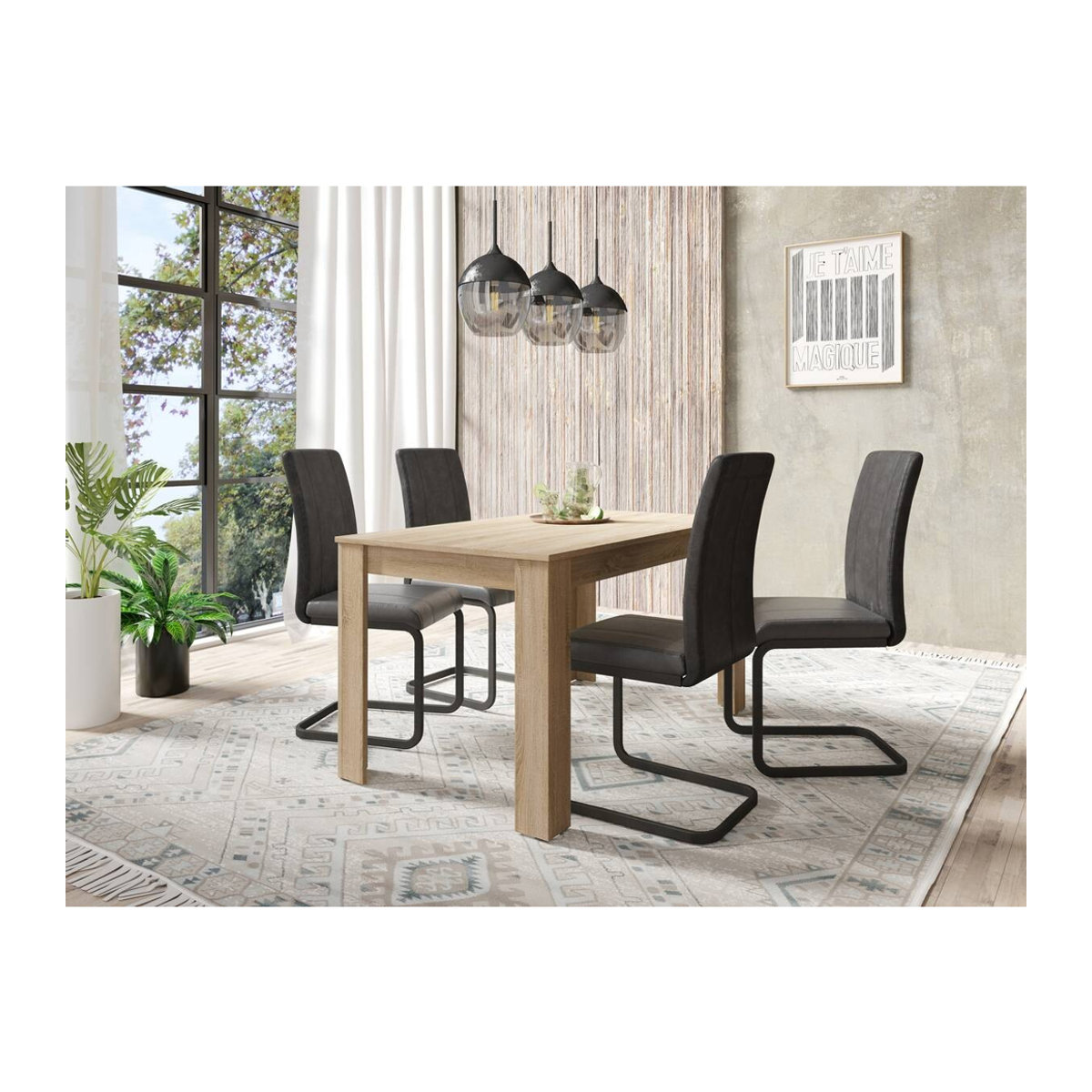 Esstisch Nepal byLIVING in Eiche Natur, rechteckig, B/H/T: 140 x 75 x 80 cm - Bild 3