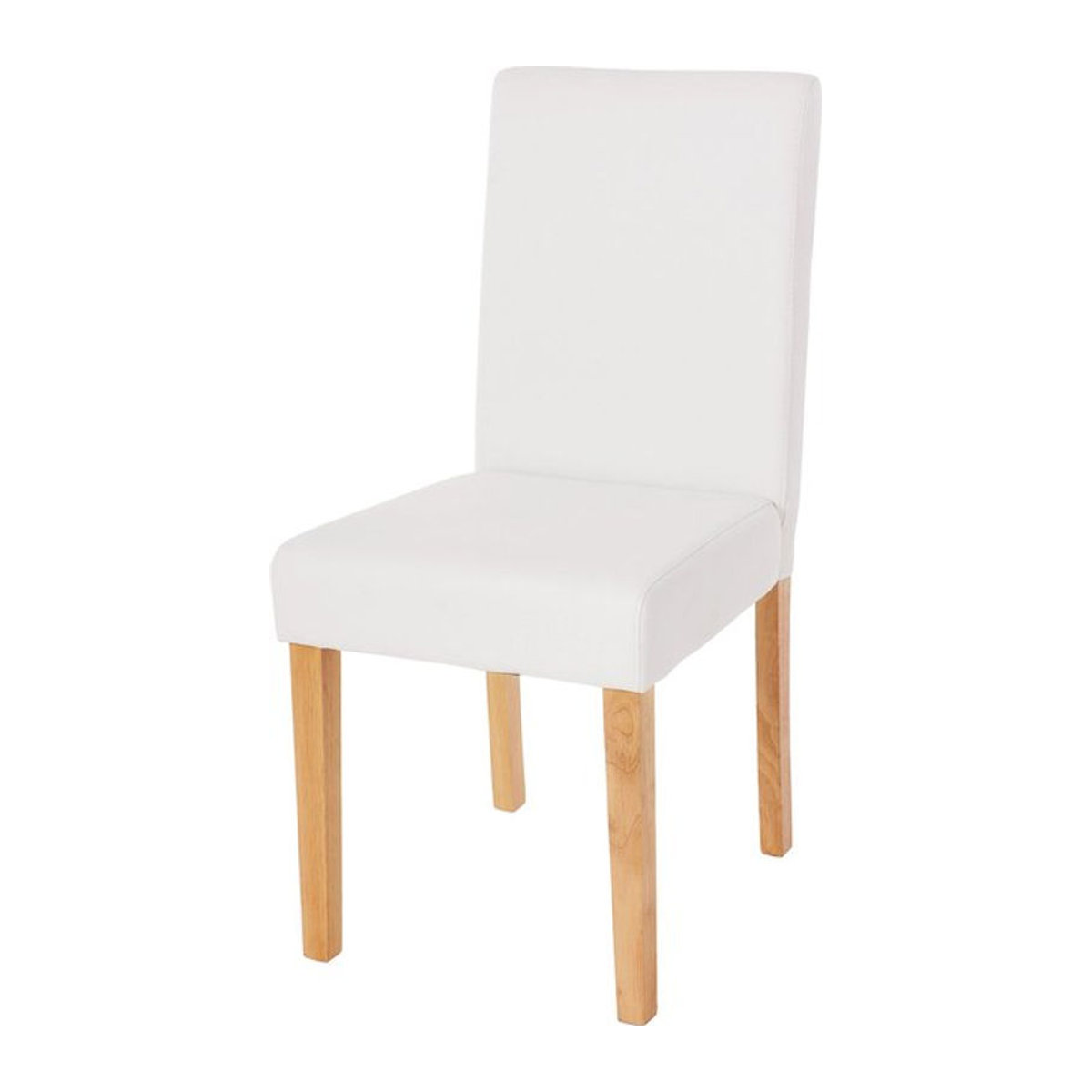 Esszimmerstuhl Littau von MCW in Weiß aus Kunstleder im skandinavischen Design mit Holzbeinen - Bild 1