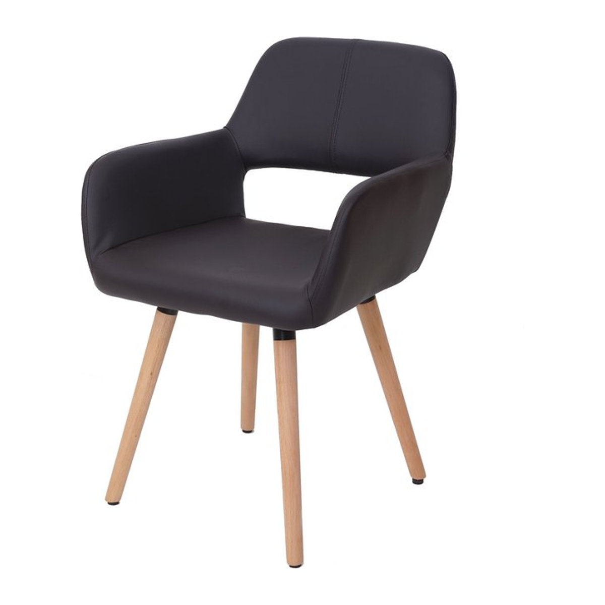 Esszimmerstuhl MCW-A50 II im Retro 50er Jahre Design aus Kunstleder in Braun - Bild 1