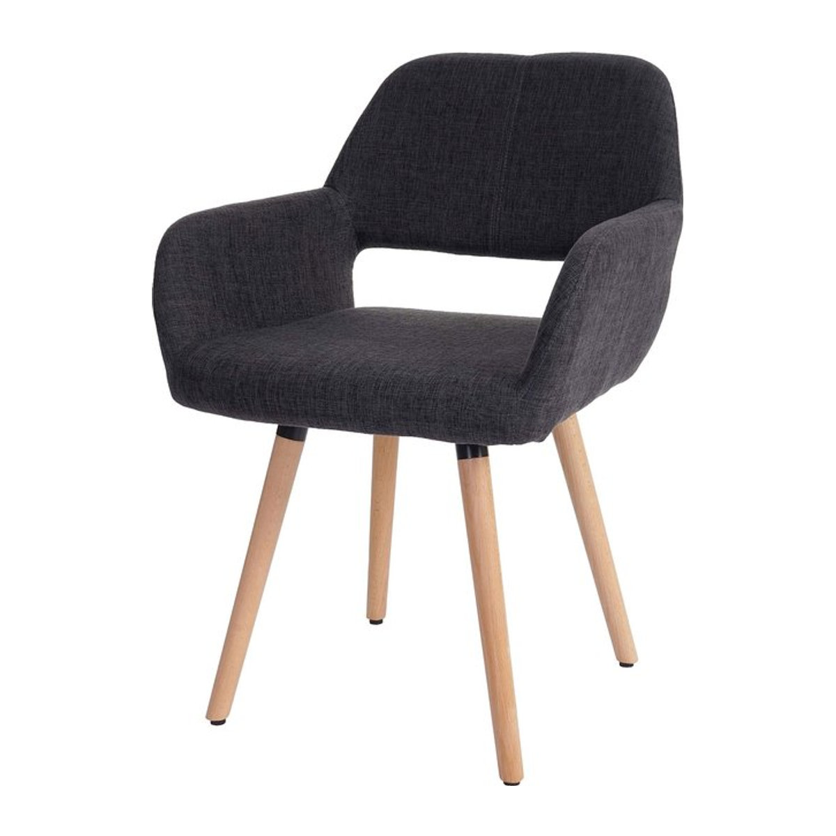 Esszimmerstuhl MCW-A50 II im Retro 50er Jahre Design aus Stoff in Anthrazit und Grau - Bild 1