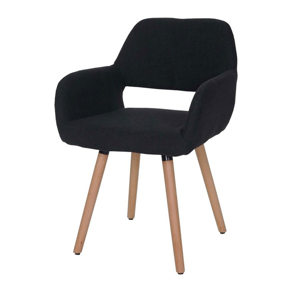 Esszimmerstuhl MCW-A50 II im Retro 50er Jahre Design aus Stoff in Schwarz-Grau - Bild 1
