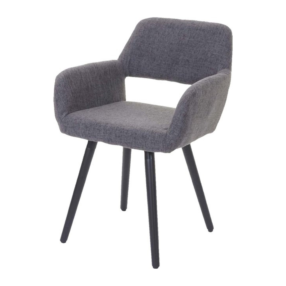Esszimmerstuhl MCW-A50 II im Retro Mid-Century Design, grau mit Stoffbezug und Metallbeinen - Bild 1
