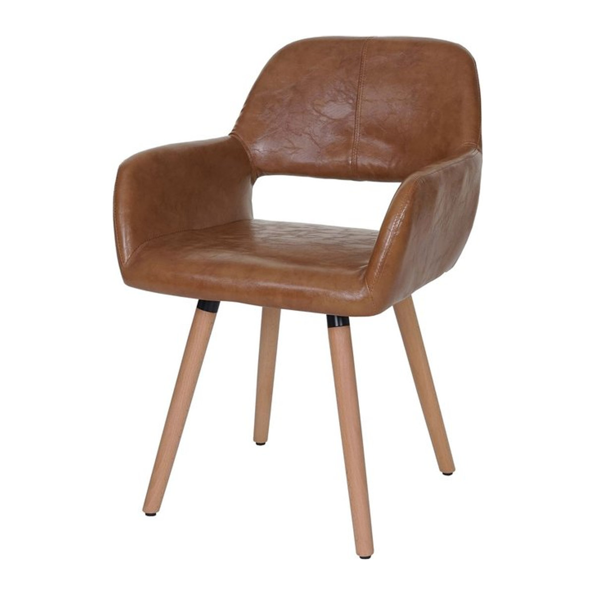 Esszimmerstuhl MCW-A50 II Polsterstuhl im Retro 50er Jahre Design aus Kunstleder in Braun - Bild 1