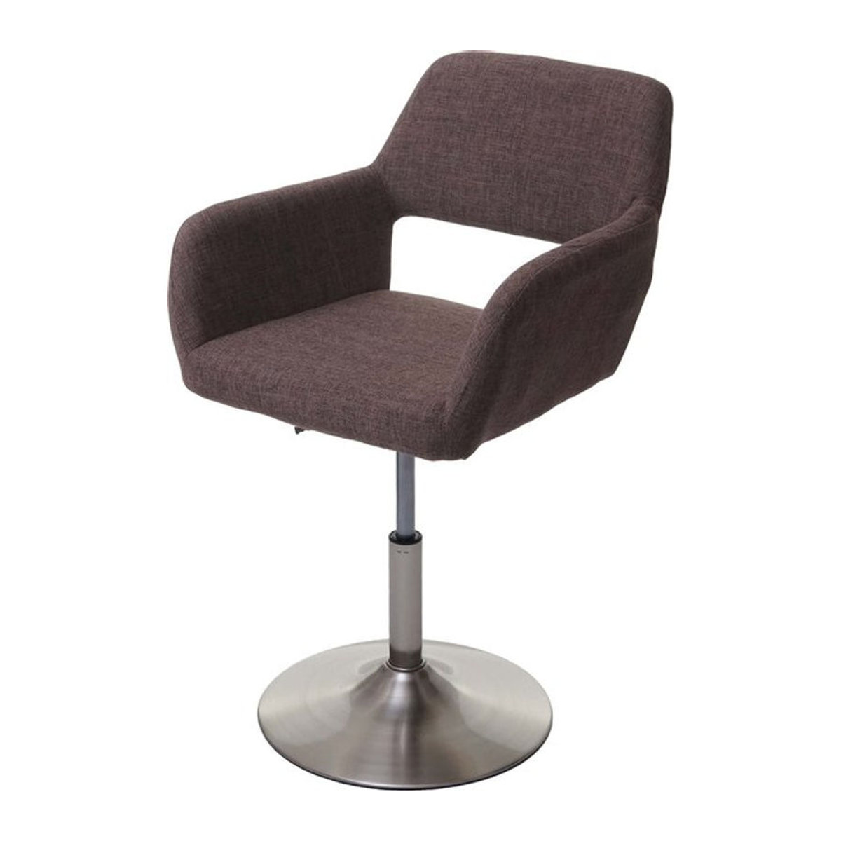 Esszimmerstuhl MCW-A50 III im Retro-Design aus braunem Stoff mit gebürsteten Metallfüßen - Bild 1