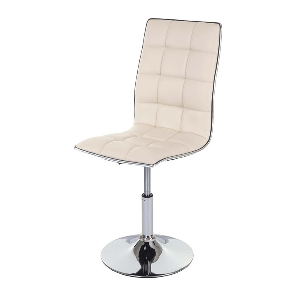Esszimmerstuhl MCW-C41 in Beige aus Kunstleder, höhenverstellbar und drehbar mit Chrom-Elementen - Bild 1