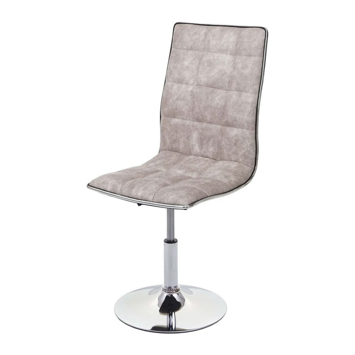Esszimmerstuhl MCW-C41 in Grau, höhenverstellbarer und drehbarer Küchenstuhl aus Stoff mit Chrom-Elementen im Retro-Design - Bild 1