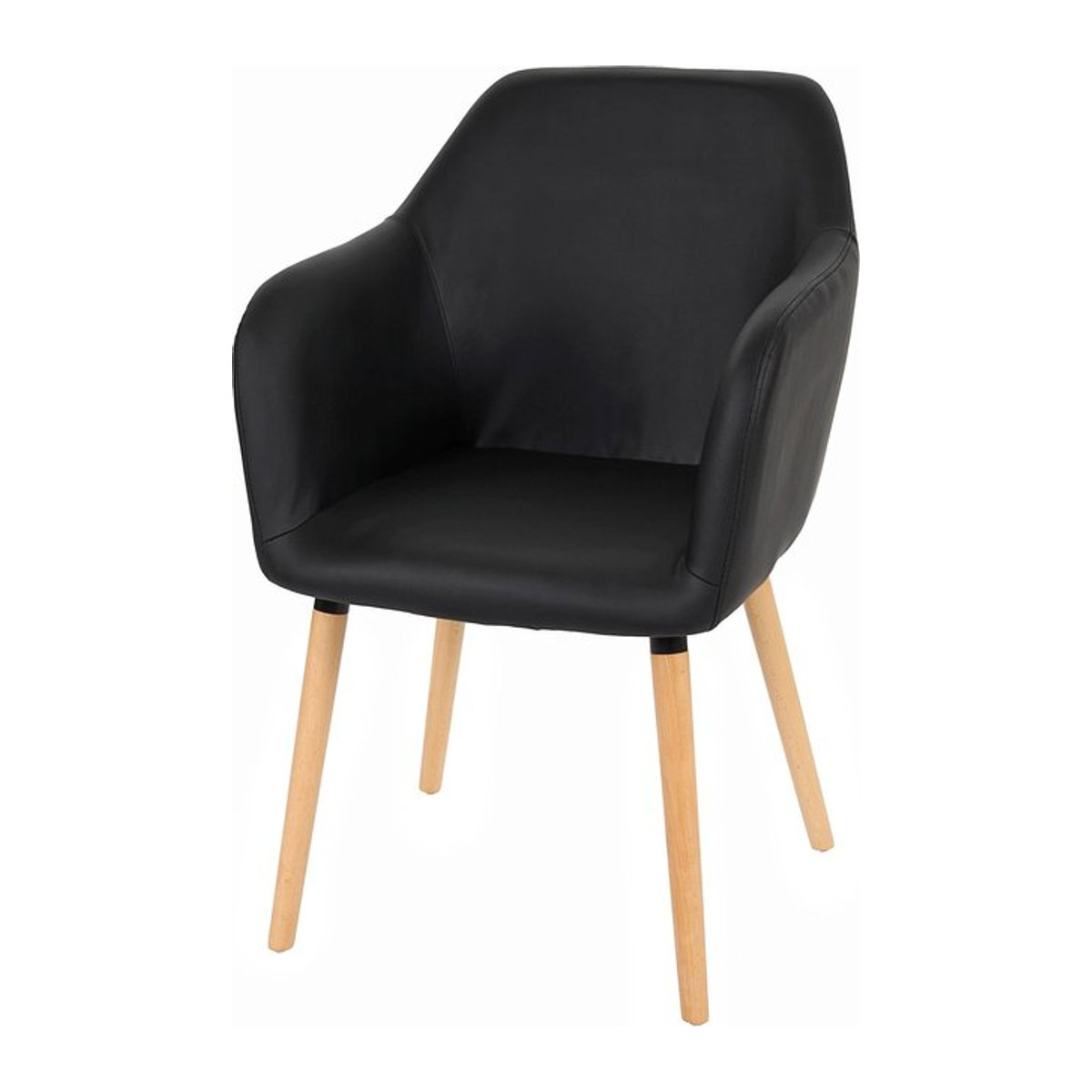 Esszimmerstuhl Vaasa T381 von MCW im Retro Mid-Century Design, Schwarz, Kunstleder - Bild 1