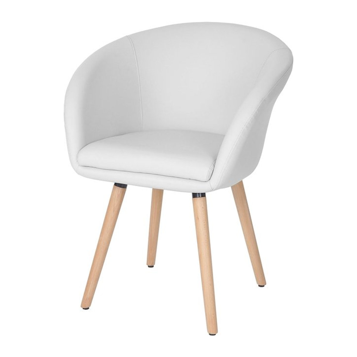 Esszimmerstuhl Vaasa T633 von MCW im Retro 50er Jahre Design aus Kunstleder in Weiß - Bild 1