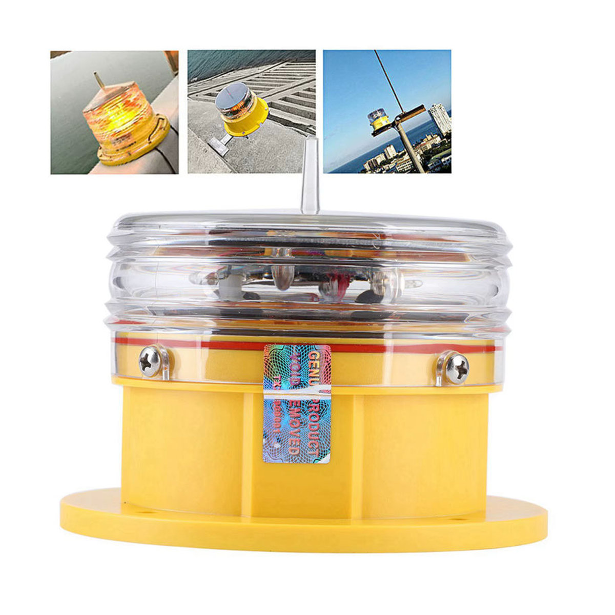 ESTINK Solarleuchte LED Seitenlicht IP68 wasserdicht Gelb mit 360 Grad Beleuchtung für Schiffe, Marine und Docks - Bild 3