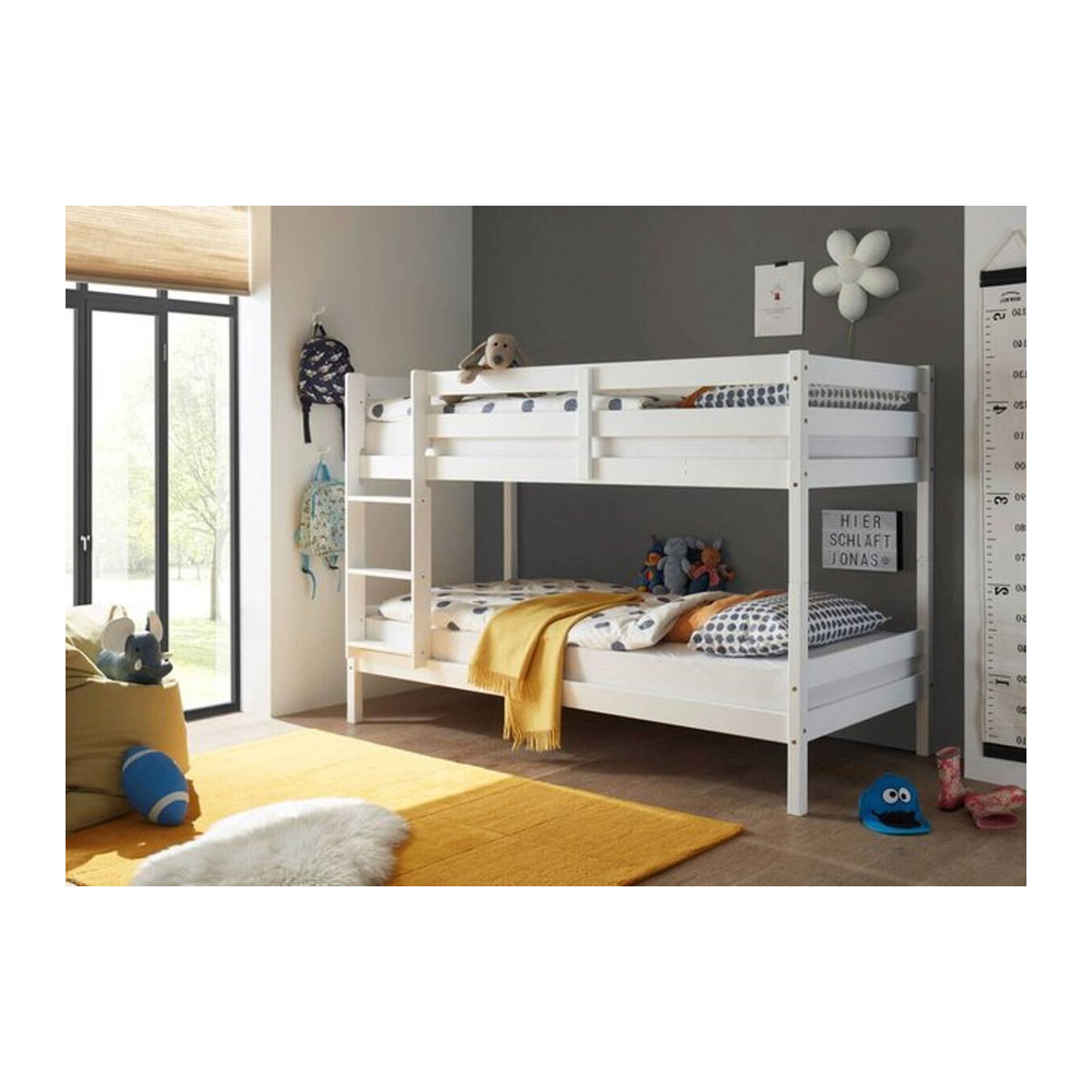 Etagenbett Casper aus Kiefer in Weiß mit Liegefläche B/L: 90 x 200 cm - Bild 1